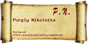 Purgly Nikoletta névjegykártya
